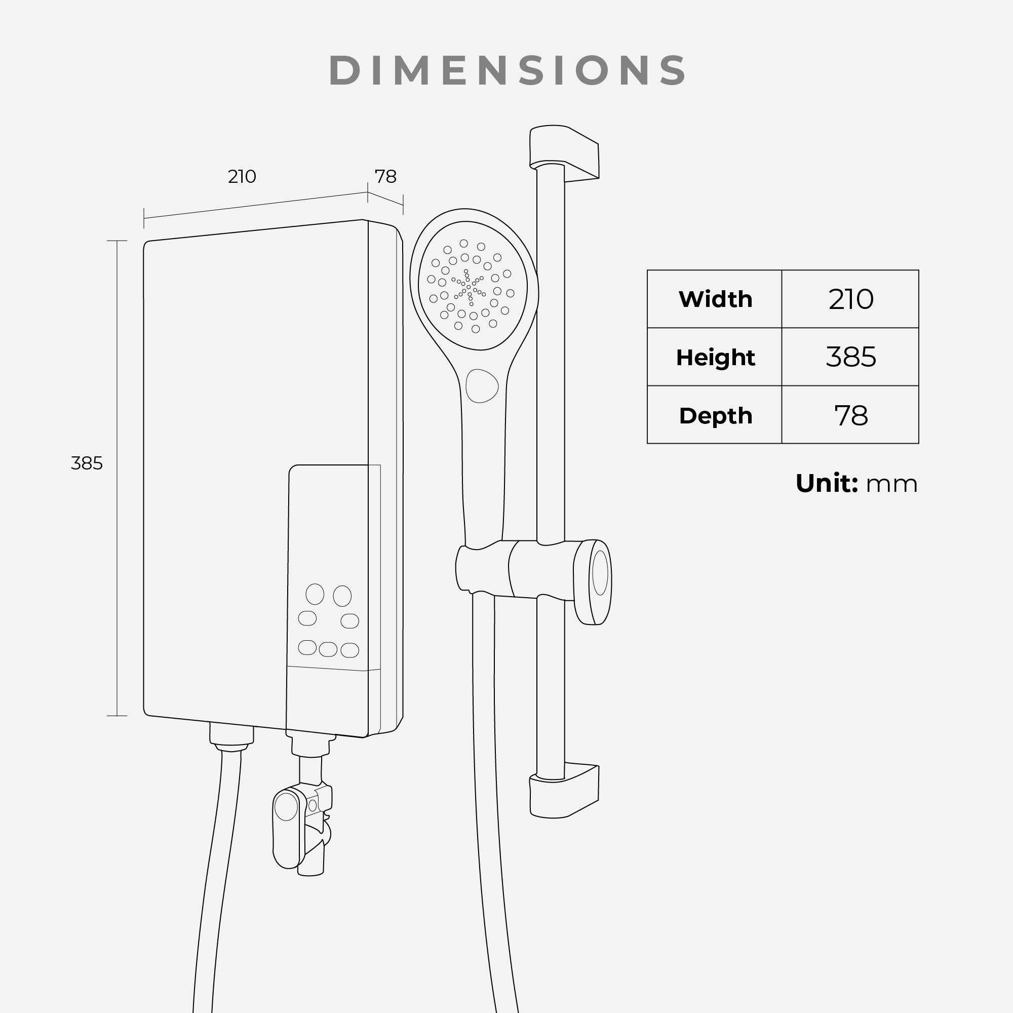 Instant Water Heater with LCD Corner Control