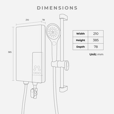 Instant Water Heater with LCD Corner Control