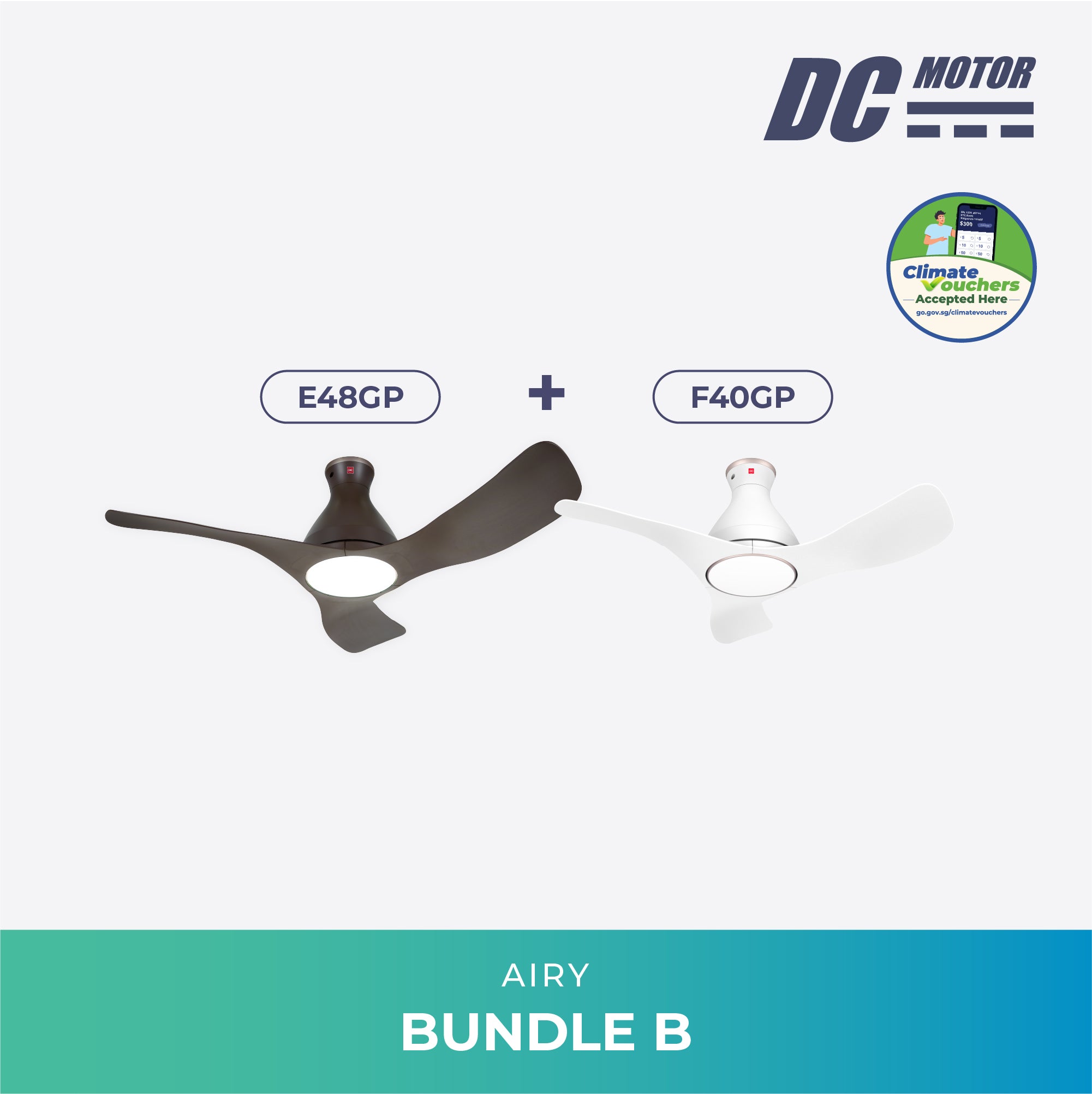 Airy Bundle B (E48GP + F40GP) with LED light – KDK Singapore