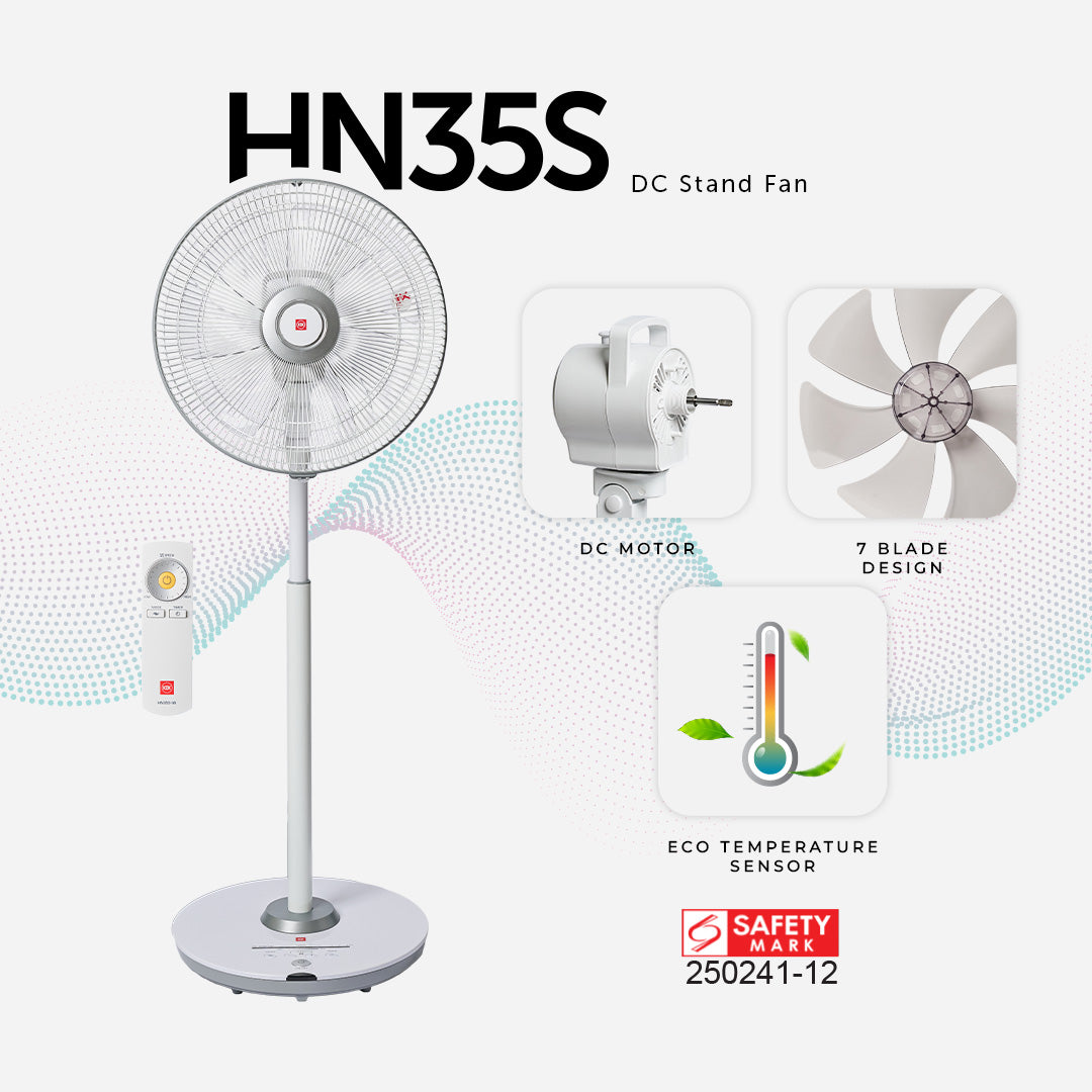 7 Blades Stand Fan with Remote Control (36cm/14”)