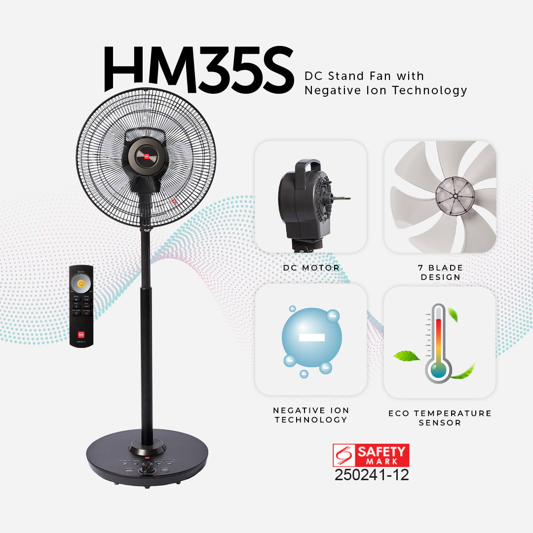 7 Blades DC Stand Fan with Remote Control (36cm/14”)