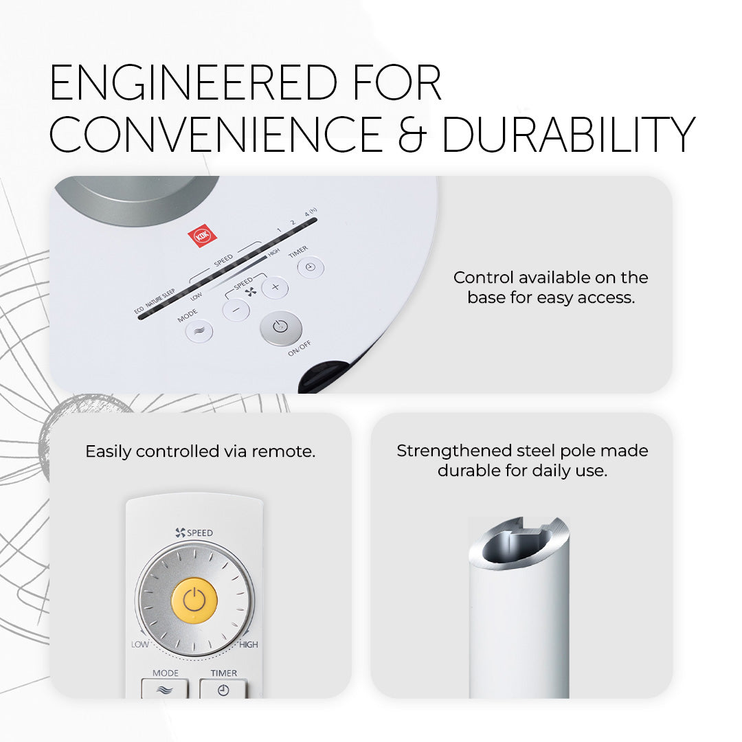 7 Blades Stand Fan with Remote Control (36cm/14”)