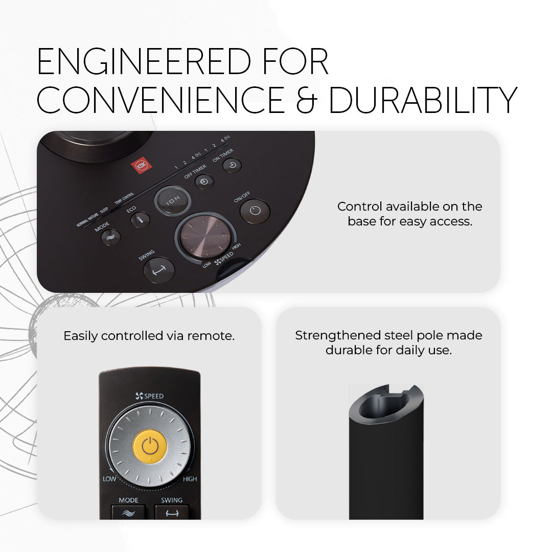 7 Blades DC Stand Fan with Remote Control (36cm/14”)