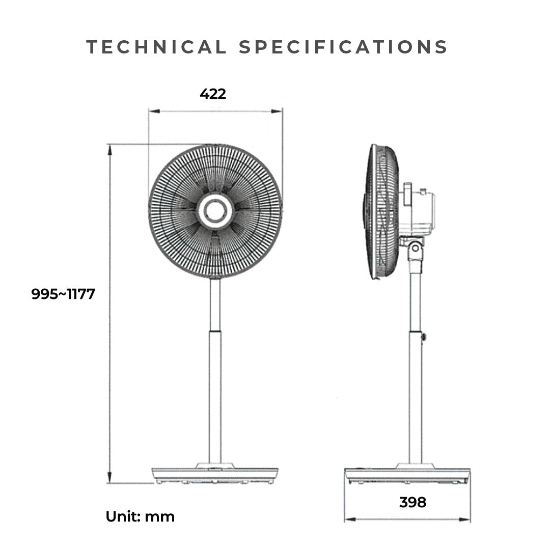 7 Blades Stand Fan with Remote Control (36cm/14”) – KDK Singapore