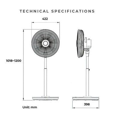 7 Blades DC Stand Fan with Remote Control (36cm/14”)