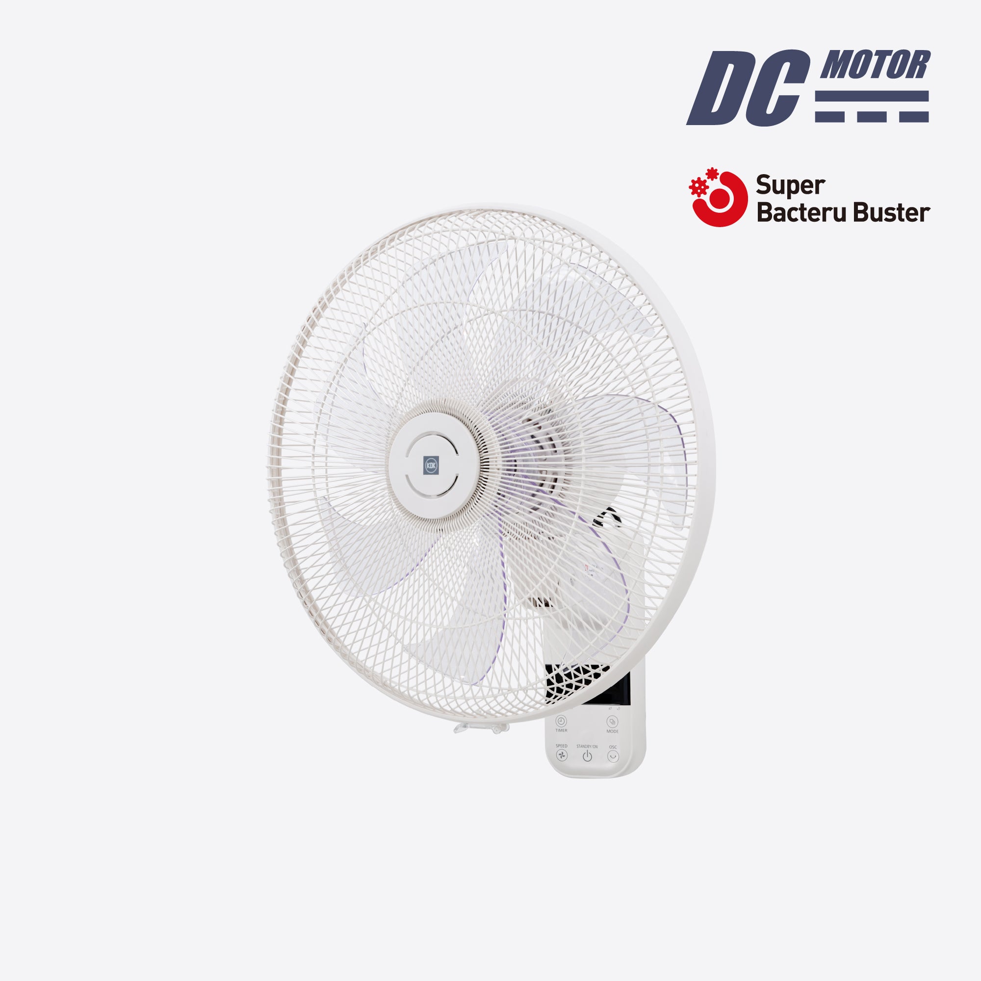 8-speed DC Wall Fan with Remote Control (40cm/16”)