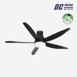 5-Blades Remote Control DC Ceiling Fan with LED Light (150cm)