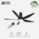 Ceiling Fan with LED light U60FW (Black) | Yuragi Function and with remote 
