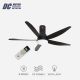 Ceiling Fan with LED light U60FW (Black) | Yuragi Function and with remote 

